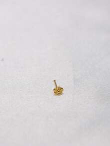 1pc Gold Rose Nose Stud/Nose Ring, Delicate Minimalist Mini Floral Nose Ring, Suitable For Daily Wear Body Piercing Jewelry - Nose Piercing - View 3