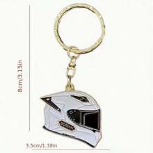 1pc Alloy Motorcycle Helmet Shaped Keychain Bag Charm Gift For Back To School, Halloween, Thanksgiving, Christmas - Multicolor - View 5