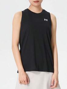 Under Armour UA Tech Series | Lightweight, Quick-Drying, Breathable Women's Loose Crew Neck Training Top, Sleeveless Sports Vest - Black - View 1