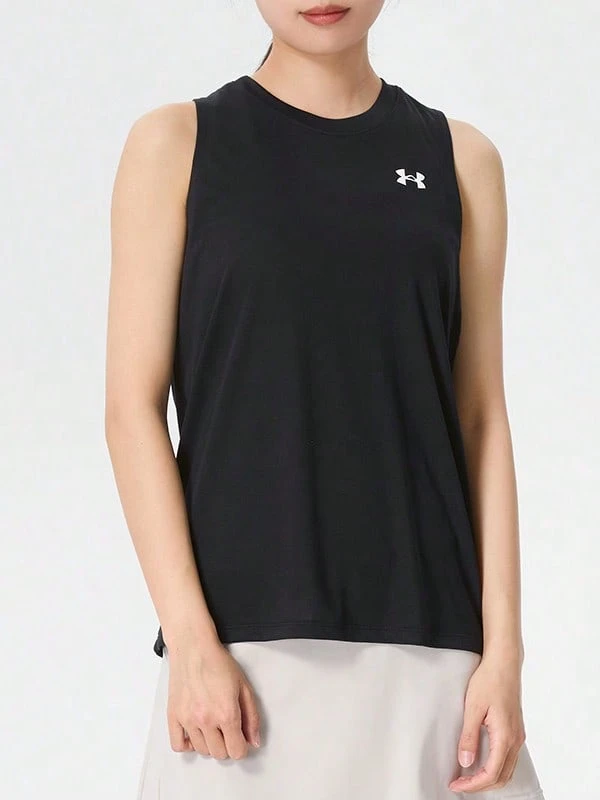 Under Armour UA Tech Series | Lightweight, Quick-Drying, Breathable Women's Loose Crew Neck Training Top, Sleeveless Sports Vest - Black - View 1
