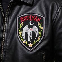Parche bordado de calavera punk para motocicleta, parche termoadhesivo de ala de pájaro polilla gótica, parche decorativo DIY para chaqueta de mezclilla y mochila - C - Ver 11