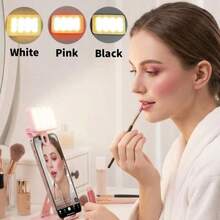 1pc Makeup Light, LED Selfie Light, Portable LED Light, Ring Light, Clip-On Light, With 3 Lighting Modes/Dual Color Temperature, Suitable For Selfie And Mirror Lighting, Compatible With Smartphone And Computer, Suitable For Makeup, Video Conference, Live Streaming, Video Call And Room Decoration - A - View 5