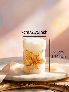Two Pieces, One Piece, Golden Engraved Cylindrical Scented Candles, Festive Decorations, Birthday, Graduation Party Gifts, Exquisite And Luxurious, Scene Setting, Vacation Time, Elegant Dinner Candles, Garden - Pillar Wax - View 11