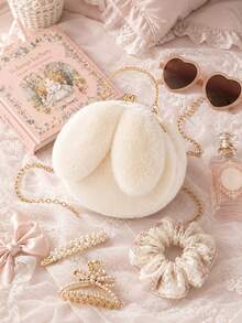 XD 1 buah Tas Kelinci Plush untuk Anak Perempuan, Tas Selempang Bahu dengan Telinga Kelinci, Tas Genggam Lucu Gaya Korea, Desain Musim Gugur/Dingin Terbaru dengan Gesper, Hadiah Sempurna untuk Anak-anak di Hari Valentine atau Tahun Baru - MultiWarna - View 8