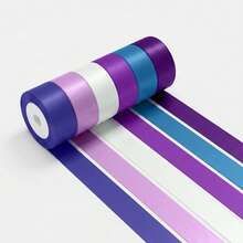 6 Rolls 25mm/10 Yards Full Color Holiday Party Decorative Satin Ribbon, Create Fresh Style + Rose Satin Shiny High Density Fabric, Suitable For Fresh Scene Decoration + Floral Arrangement + Handicraft + Gift Packaging Decoration - View 15