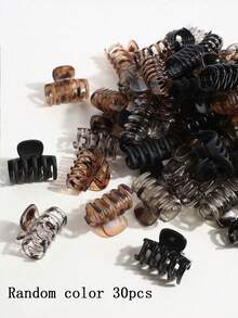 15/20/30pcs Mini Flower Shaped Claw Clips, Brown Tone Small Hair Clips For Bangs & Flyaways Beach Accessories Summer Outfits,Festival,Party - Multicolor - View 8