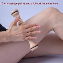 Wooden Foot Roller Massager, Wood Therapy Tool, Wooden Reflexology Tool, Foot Roller For Plantar Fasciitis And Neuropathy, Relieve Foot Pain, Wood Therapy Massage, Muscle Relaxation Roller Massage Stick - Apricot - View 3