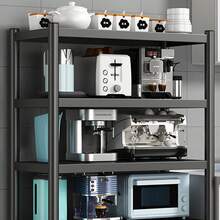 Estante de almacenamiento multifuncional de 5 niveles con ruedas para cocina - Ensamblaje fácil, organizador ahorrador de espacio para cocina, baño y sala de estar - Construcción de metal duradera - Negro - Ver 4