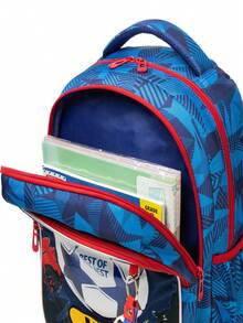 Ensemble de 3 pièces de sac à dos patchwork brodé de football mignon et à la mode pour enfants, avec un espace ample pour ranger les fournitures scolaires de votre enfant, un motif exquis, utilisant les couleurs préférées des enfants, convient pour l'école, les sports de plein air ou les voyages, cadeau d'anniversaire de vacances parfait pour les enfants, combinaison de sac à dos décontracté - bleu de football - Voir 5