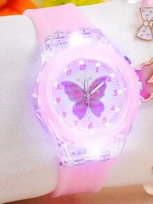 1pc/7pcs Set Teenager Exquisite Fashion Luminous Quartz Watch With Cute Flower Series Jewelry Set, Luminous Quartz Watch, Silicone Strap, Rotating Hands, Perfect Gift For Easter, Festival, Halloween, Christmas, New Year - Multicolor - View 9