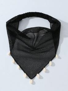 1件原創花卉刺繡捲邊髮箍頭巾，適合女性日常與度假使用 - 彩色 - 查看 7