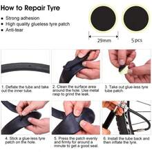 Bike Tire Repair Kit And Bike Pump - Presta And Schrader Glueless Puncture Repair Kit (Up To 120 PSI) Road Mountain Bikes And BMX Bikes With Bike Tail Bag - Multicolor - View 7