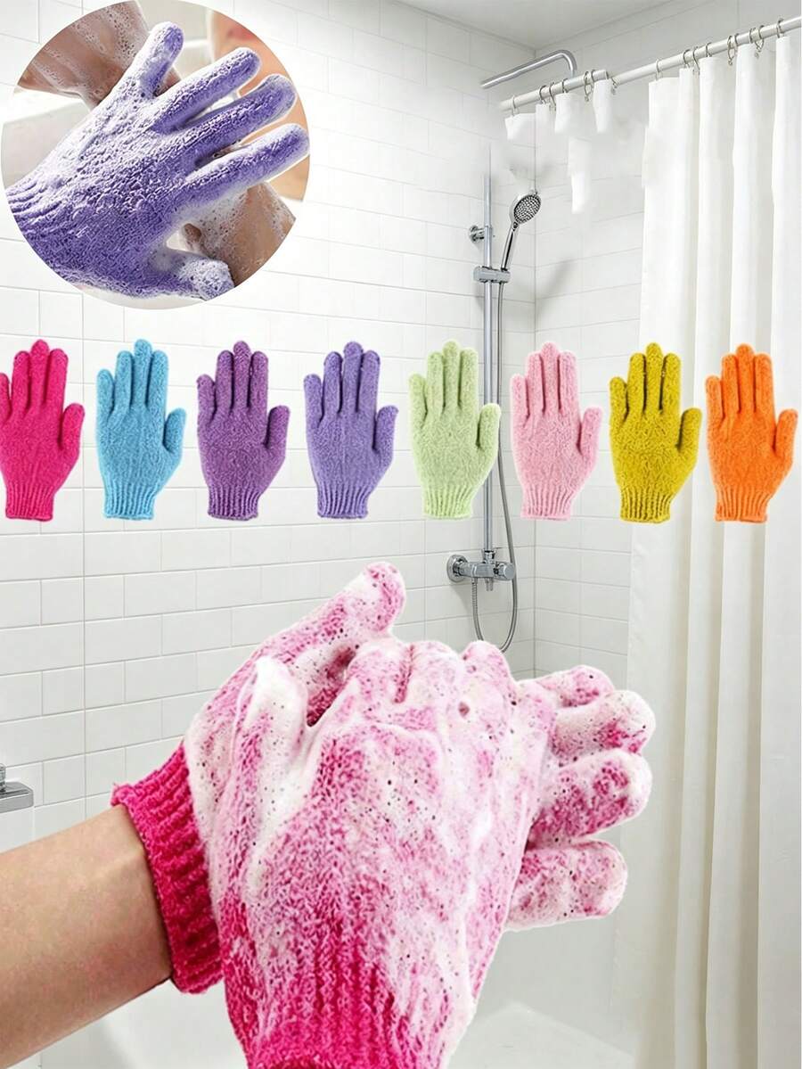 20-1件裝去角質沐浴手套，可重複使用雙面刷洗手套，浴室配件與居家浴室裝飾，按摩與身體刷洗，背部按摩與身體去角質，身體清潔工具，適合女性與男性，旅行用品