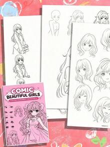 1pc Manga Girl Line Art Practice Drawing Book, Detailed Drawing Guide Specially Prepared For Beginners, Help You Learn To Draw Cute And Adorable Manga Characters, Suitable For All Ages Manga Lovers, Zero Foundation, Anime Enthusiasts, Holiday, New Year, Birthday Party First Choice Gift - Multicolor - View 5
