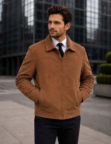Suede-Lined Formal Jacket, Modern. - Marrón Mocha - Ver 2