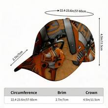 A Precision-Printed Baseball Cap With Chainsaw Power Tool Motif And Adjustable Buckle.Street Style Dad Hat, Suitable For All-Day Wear. - Mixed Colors - View 4