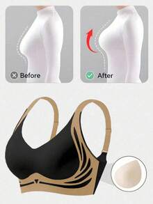 3pcs/Set Women Seamless Bras, Strong Lift Wireless Bras, Designed For Larger Bust, Backclasps Design For Comfort, Prevent Sagging Seamless Bras - Multicolor - View 7