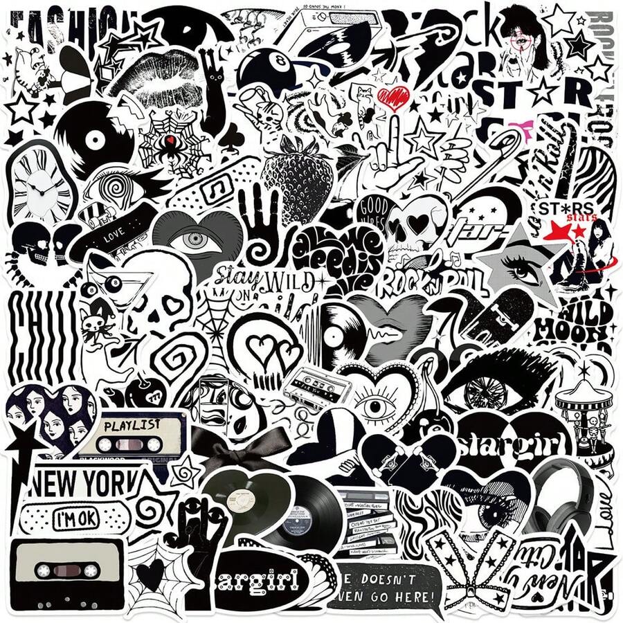 100Pcs Downtown Y2K Girls Style 2 Stickers Waterproof DIY Decals For Guitar Luggage Decor - 100 PCS - View 1