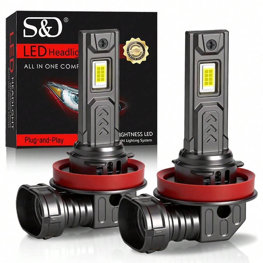 S&D H11 LED 車頭燈 Canbus HB3 9005 HB4 9006 LED 霧燈 汽車用 40000LM 60W 6000K 自動駕駛燈 - A - 查看 1