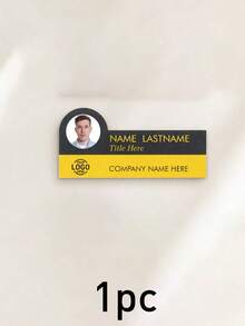 Custom Photo Name Badge, Personalized Employee Name Tag With Logo For Office, Clinic, Hospital, Restaurant & Business, Modern Professional ID Badge, Customized Staff Name Plate, Customizable Workwear Accessory, Appreciation Gift, Holiday Gift - Style a - View 12