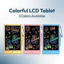 لوح كتابة LCD بألوان عقدة الفراشة 3 ألوان، لوح رسم للأطفال بخطوط ملونة متدرجة، حامل قلم جانبي، لوح رسم محمول خفيف جداً للاستخدام المنزلي والسفر للأطفال - متعدد الألوان - مشاهدة 2