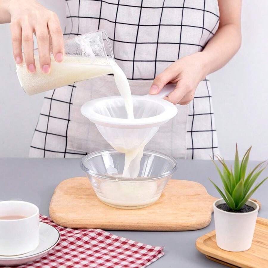 Passoire multifonction à haute densité, filtre à lait de soja, bouchon de filtre à jus, sac filtre à lait de soja pour aliments, séparateur de jus à mailles fines pour la maison, sac filtre à cuillère de drainage de cuisine - Voir 1