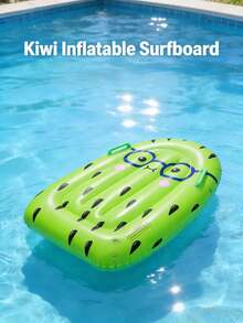 Inflatable Fruit Float Bed Strawberry Kiwi Pineapple Cute Cartoon Surfboard With Handle Lounge Chair (Handle Color Random), Pool Inflatable Float Bed, Beach Essential, Pool Float - Multicolor - View 13