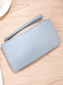 Cartera y tarjetero de PU personalizado con ranuras para tarjetas y correa de muñeca, adecuado para uso casual diario (color de cremallera aleatorio) - Ver 8