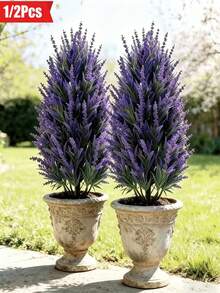1/2/Pcs Artificial Lavender Shaped Greenery, Potted Fake Lavender Tree ...