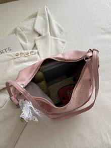 Mochila de gran capacidad estilo coreano, nuevo bolso bandolera de moda versátil para ir al trabajo, bolso de hombro tipo tote - Rosa - Ver 4