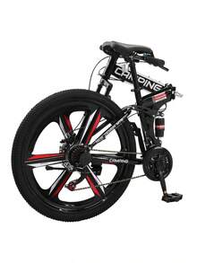 Replace 81655209 CamPingSurvivals 26in 150kg 21-Speed  Variable Speed High Carbon Steel Land Rover Tri-Knife Wheels Foldable Mountain Bike Black - as Pic - View 8