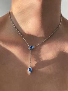 Unique Double Snake Head Necklace With Zirconia, Suitable For Men And Women. It's A Fashionable Hip-Hop Y2K Style Necklace, Perfect For Daily Wear Or As A Gift, With Adjustable Length. - A - View 3