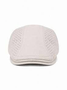 Topi Newsboy Berongga dan Bernapas, Warna Polos, Gaya Baru Musim Gugur/Dingin, Topi Beret Unisex, Topi Baseball Kasual Luar Ruangan - Sisi-sisi yang berongga - View 20