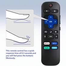 Control remoto de repuesto para --L-Onn---Westinghouse-Insignia-Ele Ment Ro&Ku TV - Negro - Ver 1