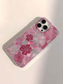 1件時尚個性化花卉圖案防水防指紋防刮透明IMD軟質亮面光滑手機殼 - 彩色 - 查看 3
