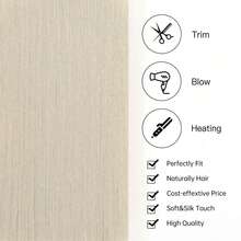 Women's Thick Invisible Clip-In Hair Extensions - Synthetic Hair Pieces, Short Straight Voluminous, Platinum Blonde & Multi-Color Options, Suitable For Thin Hair And Daily Styling - White - View 6