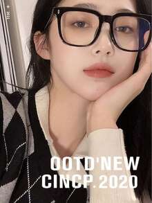 1件中性款正方形全框眼鏡,輕量裝飾性眼鏡,適合日常辦公學習街頭風派對拍照配件 - 彩色 - 查看 2