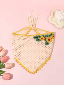 1件女款鉤編髮箍，波希米亞風優雅花卉刺繡髮箍，鄉村風女性髮飾 - 彩色 - 查看 6