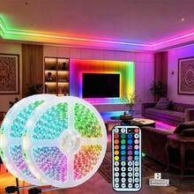 3-100Ft LED Strip Lights With 44-Key Remote, USB Interface, DIY Lighting, Color Changing And Dimmable For Bedroom Becor, TV, Kitchen, Party And Holiday Decoration - RGB - View 2