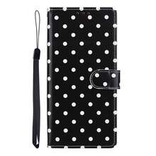 GLANDOTU Black & White Polka Dot PU Leather Wallet Phone Case, Flip Cover Design, Multi-Card Slots, Kickstand, Shockproof Protective Shell, Compatible With Multiple Phone Models - Multicolor - View 7