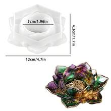 1pc-Resin Lotus Tea Candle Holder Mold, Flower Candle Holder Epoxy Resin Casting Silicone Mold, Suitable For DIY Jewelry Box, Accessory Box, Candle Holder, Home Desktop Decoration - Milky White/silicone - View 10