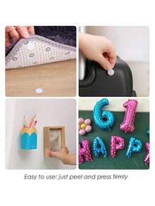 200/400/1000Pcs (100/200/500 Pairs) 0.59inch Diameter Hook And Loop Fastener Self Adhesive Round Circle Sticky Sticker Dots For Arts And Crafts School Classroom Home And Office Use, White - White - View 5