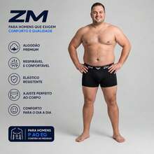 Kit com 5 Cuecas Boxer Lisa em Poliéster Premium Cueca Box Adulto Masculina Conforto e Qualidade - Multicolorido - Visão 7