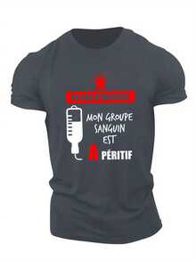 Mon Groupe Sanguin Est Men's Short Sleeve T-Shirt Summer T-Shirt Top - 白色 - 查看 7