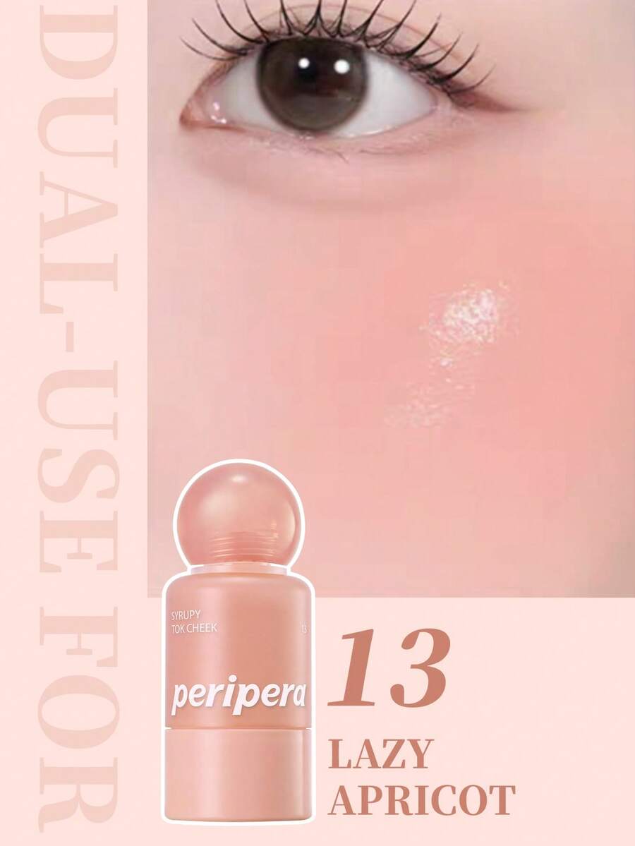 PERIPERA Syrupy Tok Cheek #13 Slouchy Apricot 1瓶 9g,暖色透明杏色裸色水光多功能液體腮紅,不結塊,適合暖色調膚色,四季皆宜,日系慵懶裸妝 - 013 慵懶杏子 - 查看 1