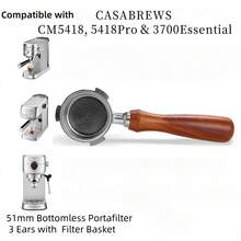 Bottomless Portafilter 51mm Compatible With CASABREWS CM5418, 5418Pro & 3700Essential - Stainless Steel 3-Ear Portafilter With Filter Basket - Multicolor - View 12