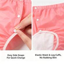 Reusable TPU Leak-Proof Pants, Side Snap Closure, Soft Elastic Waistband, Machine Washable - View 7