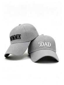 透氣快乾「DAD」與「MOMMIN'」印花帽，男女通用夏季薄款透氣網眼運動跑步遮陽棒球帽－防曬帽 - 彩色 - 查看 1