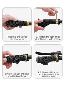 WEST BIKING Bicycle Handlebar Grips 3D Printed Non Slip Shock Absorbing Breathable Comfortable Handlebar Accessory - Multicolor - View 12