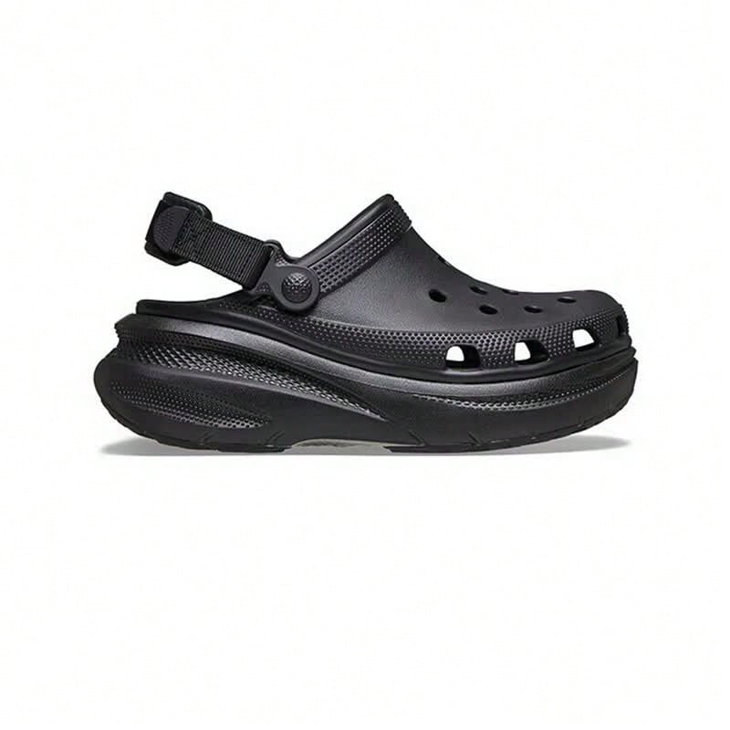Crocs Hollow Out Clogs Dynamic Puff Clog Thick Sole Outdoor Women's Beach Shoes - Black - View 1